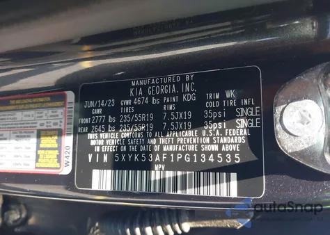 2023 Kia Sportage Sx-Prestige из США, поврежденный, VIN 5XYK53AF1PG134535